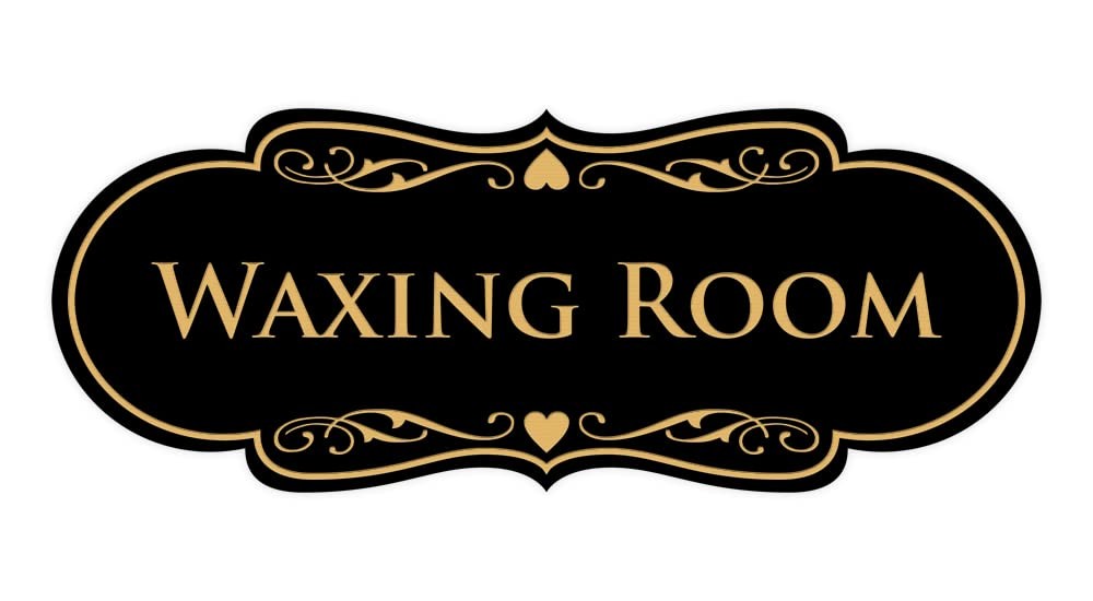 Designer Waxing Room Sign (Black Gold) – Large 1 Pack