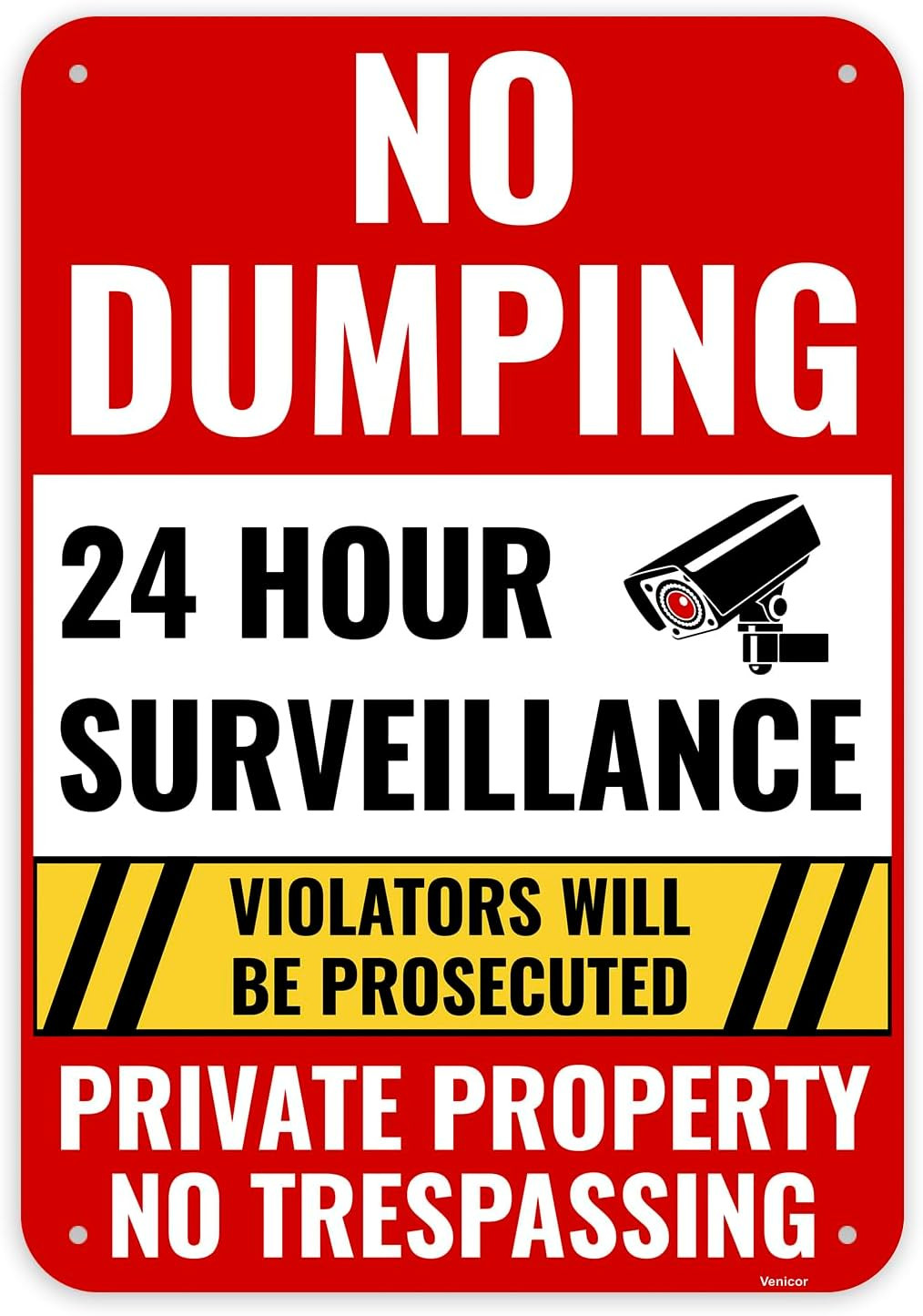 1PC No Dumping Sign Private Property Sign, 13 X 9 Inches – Aluminum – No Illegal