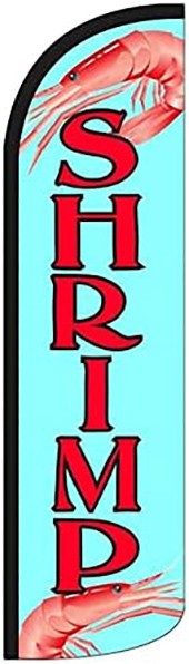 SHRIMP Windless Swooper Flag Feather Banner Sign 3×11.5 Ft bq