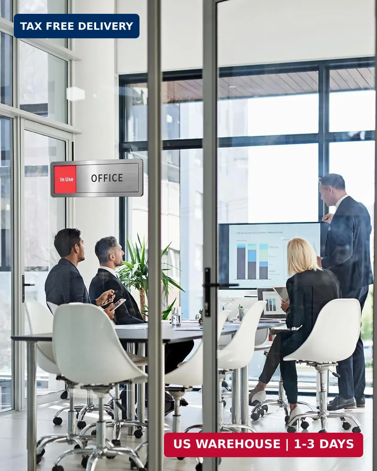 Office Door Signs Do Not Disturb, In Use/Available Slider Sign for Home Office W