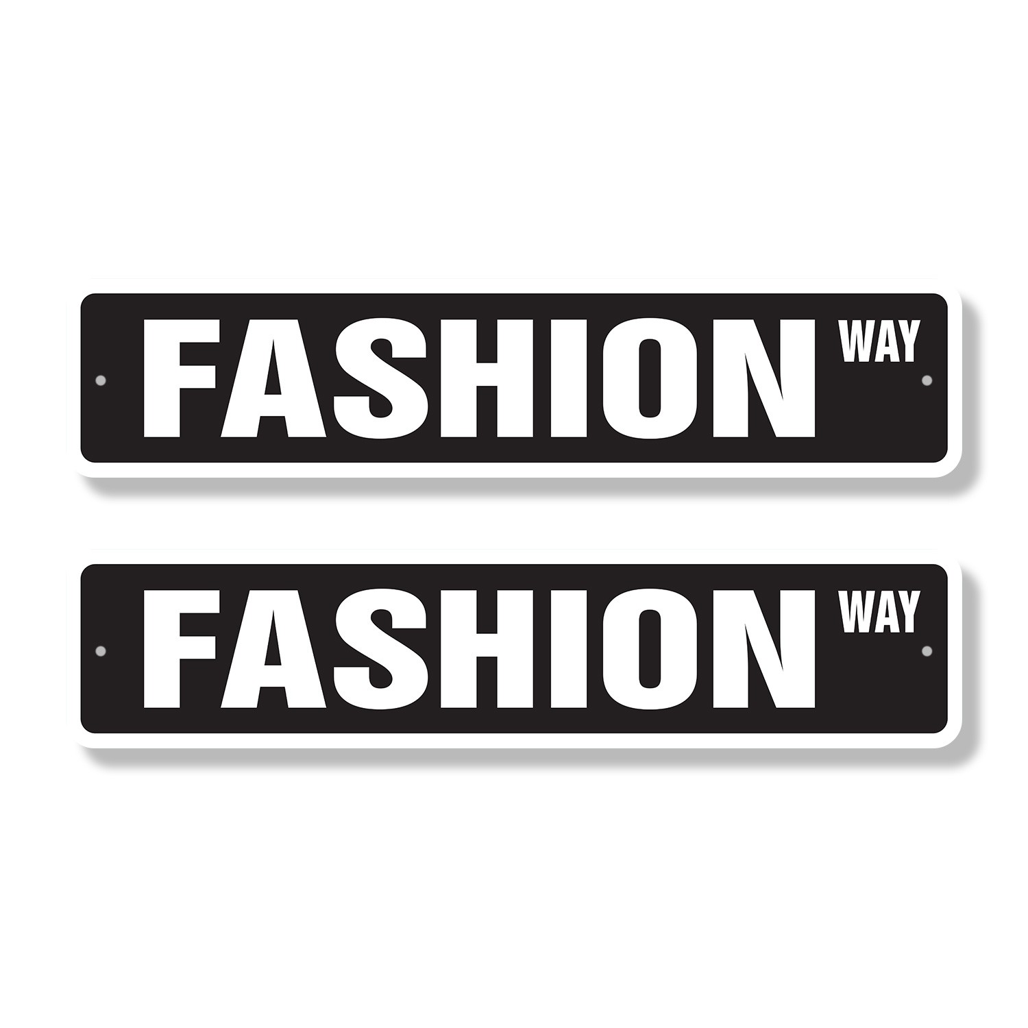 FASHION Street Sign (2 Pack) Metal Road Sign trend color style clothes shoes