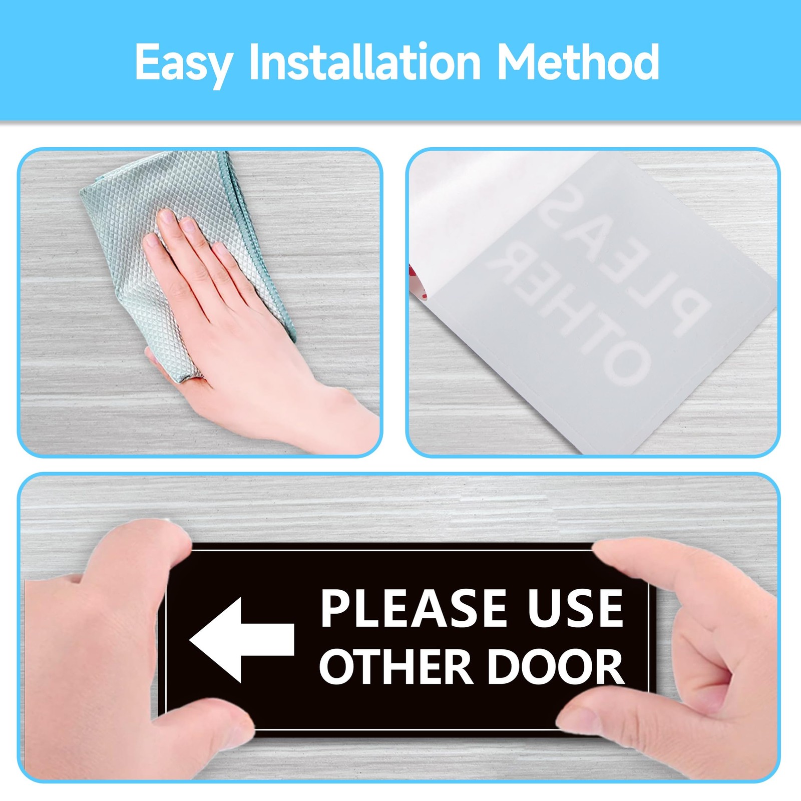 2 Pcs Please Use Other Door Signs Self Adhesive Business Office Signs