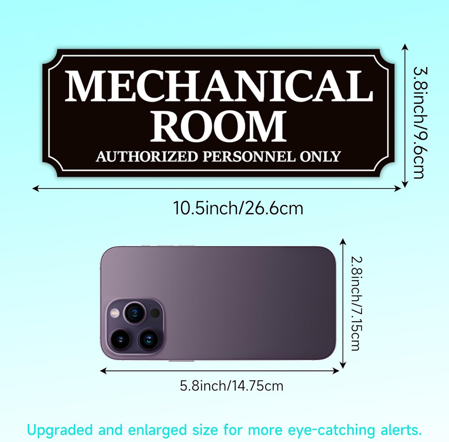 Mechanical Room Door Sign, Self-Adhesive Durable Fade Resistance Black and White