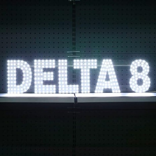 LED DELTA 8 SIGN (7X30) Bright Light for Lounge, Bar, Man Cave or Smoke Shop