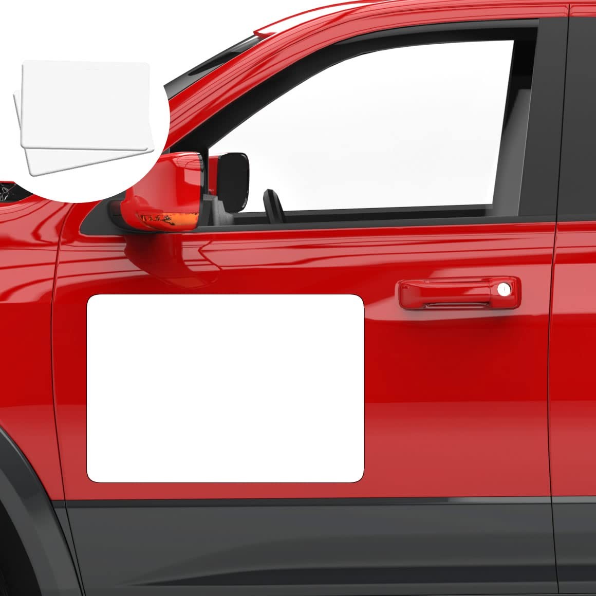 Set of 2 – Blank Car Door Magnet Sticker, Rounded Corners Magnetic Vehicle Sign,