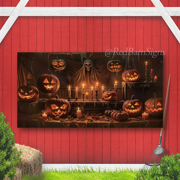 Spooky Halloween Backdrop | Halloween Pumpkin Banner