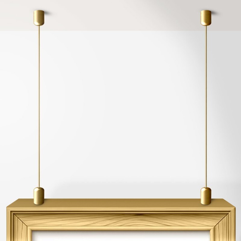 Ceiling to Frame Board Hanging Cable Display Window Kit Gold Brass wire rope