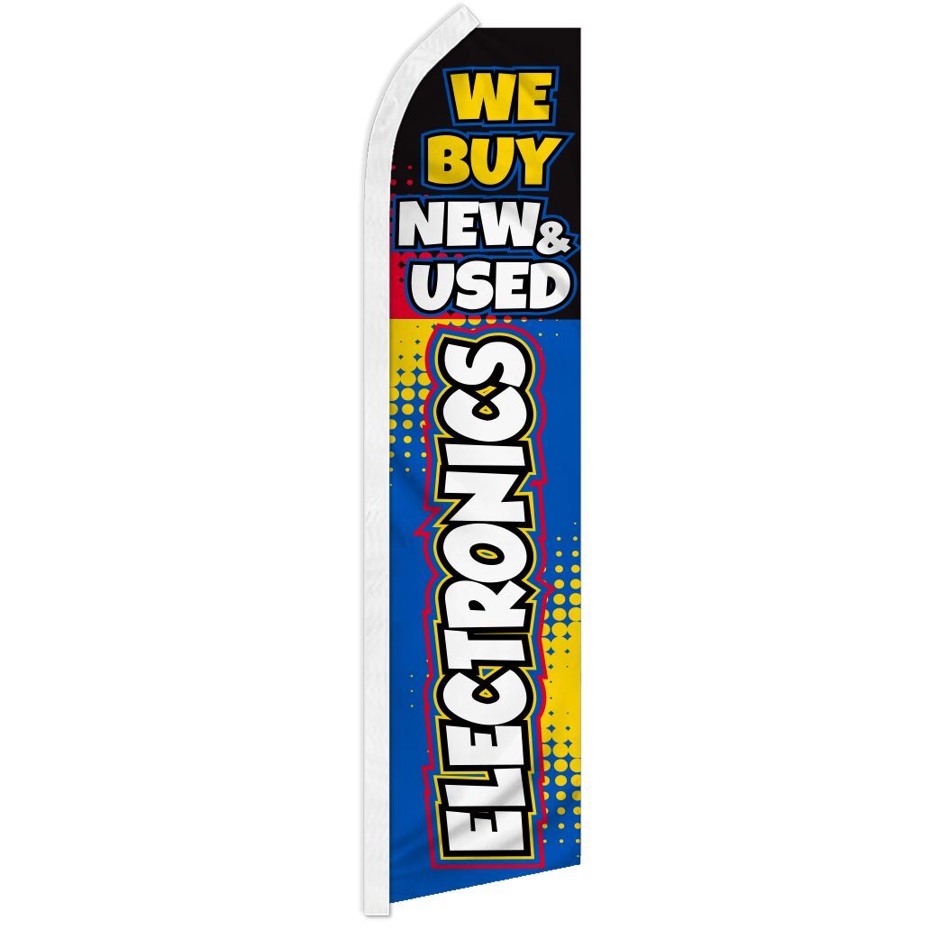WE BUY NEW & USED ELECTRONICS advertising super flag poly *POLE NOT INCLUDED*