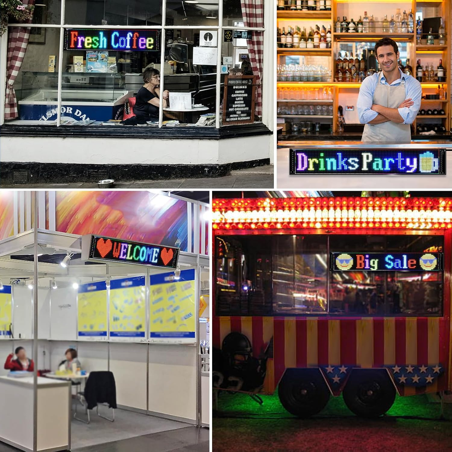 Programmable LED Signs,Flexible Scrolling LED Display,Bluetooth APP Control,Edit