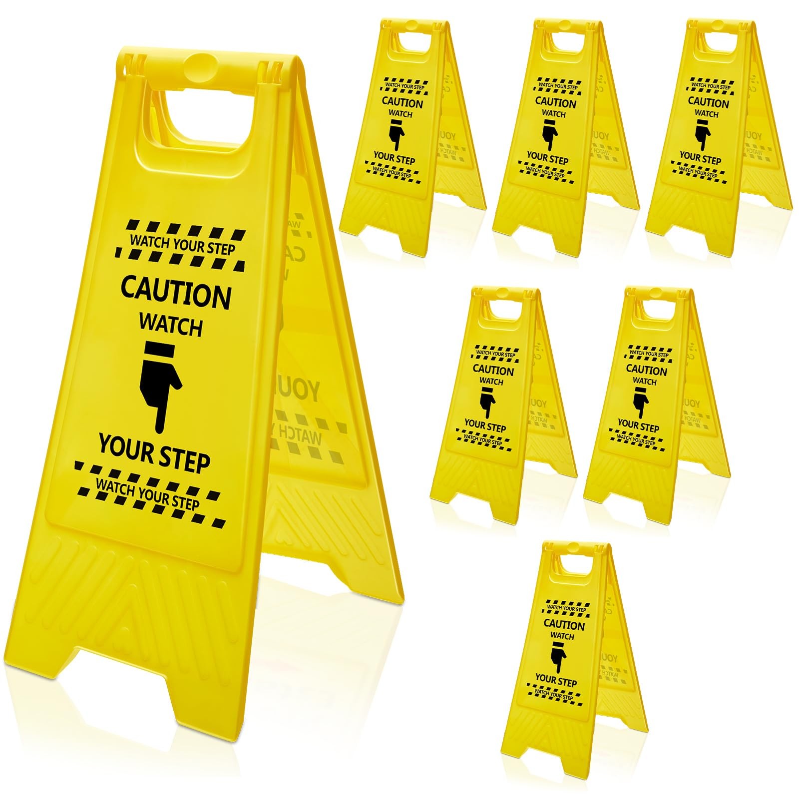 6 Pcs Caution Watch Your Step Sign Safety Double Sided Floor Heavy Duty Plast…