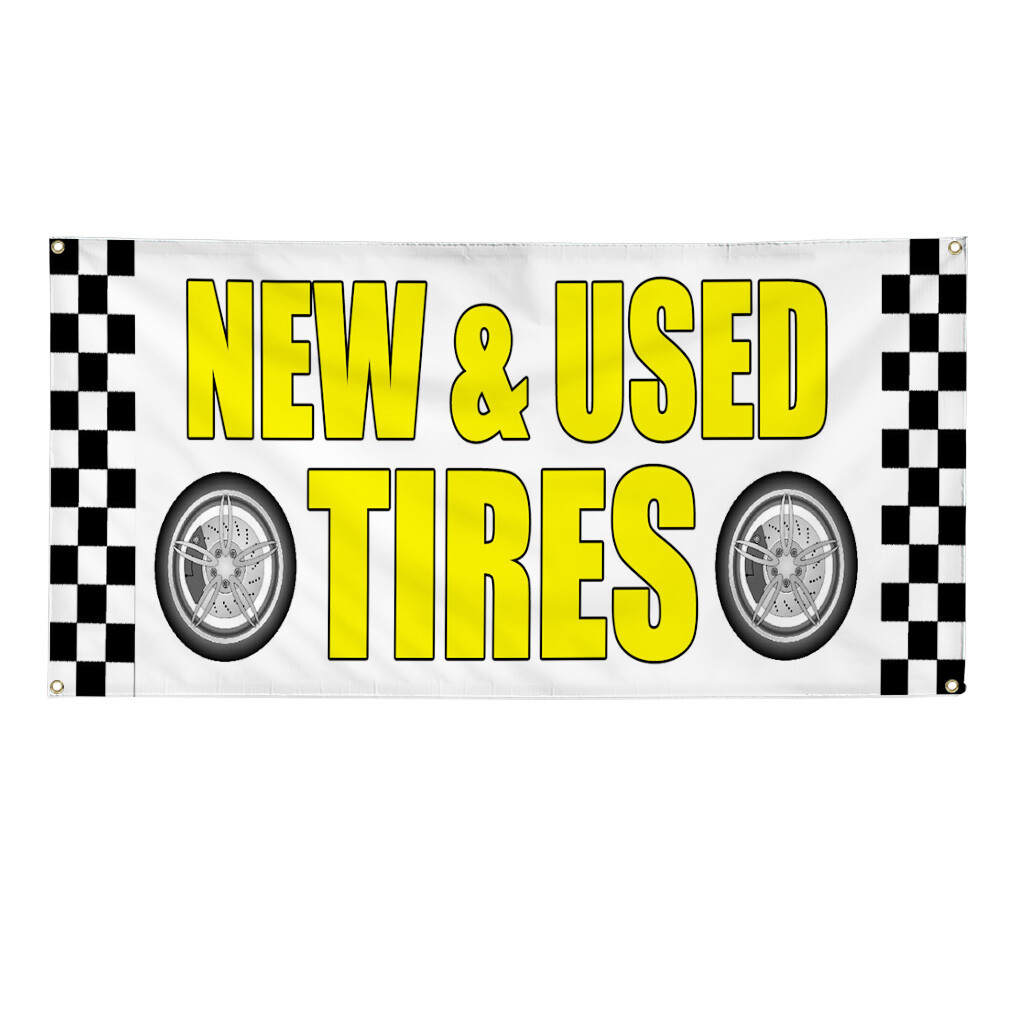 Vinyl Banner Multiple Sizes New & Used Tires Car Body Shop Repair Business