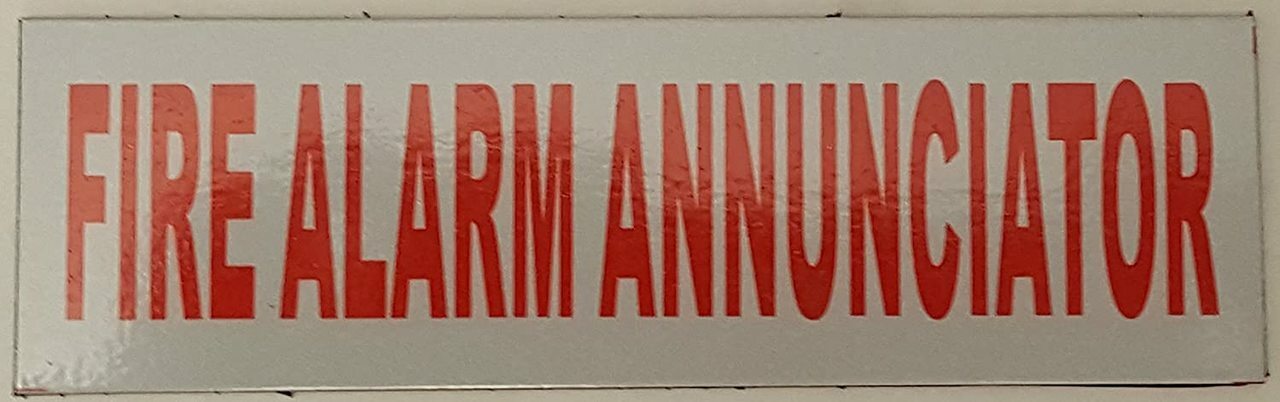 FIRE Alarm Annunciator Signs – White Aluminium (1.5X5)–REF24-1027