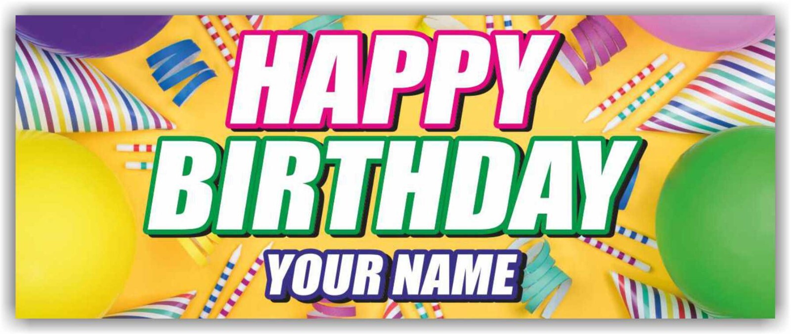 HAPPY BIRTHDAY YOUR NAME Advertising Banner Vinyl Sign Holiday decoration event