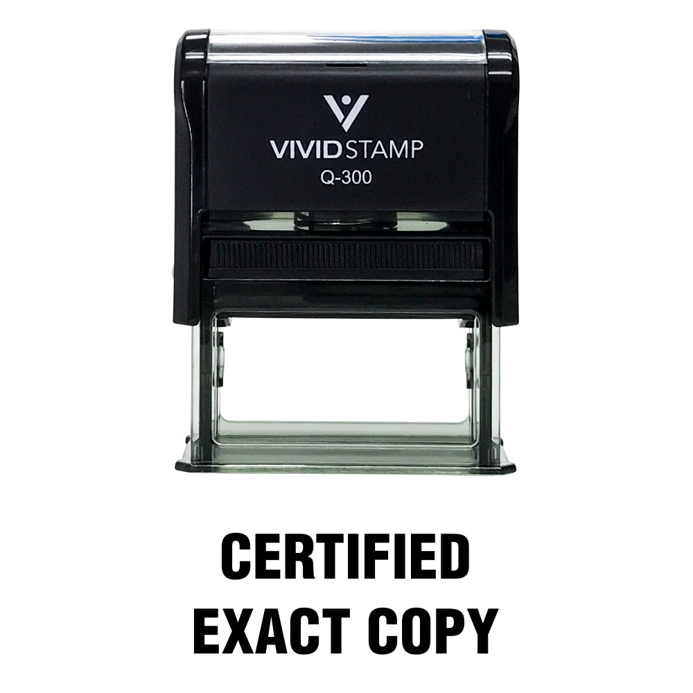 Certified Exact Copy Self Inking Rubber Stamp (Black Ink) – Large