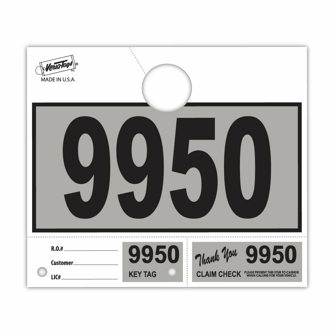 1000 Car Dealer Service Hang Tags Mechanic Repair Shop 3 Piece System – Gray