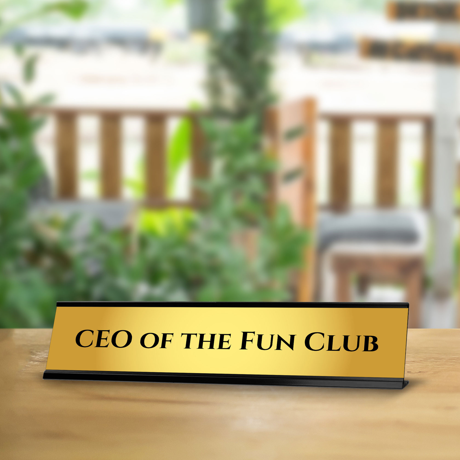 CEO Of The Fun Club 2 x 10″ Desk Sign | Funny Home & Office Decor