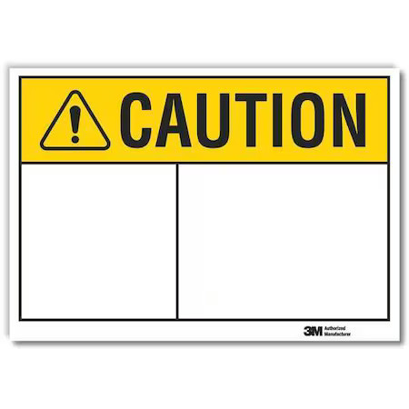 Lyle Lcu3-0199-Rd_10X7 Caution Sign, 10″ W, 7″ H, English, Vinyl, White, Yellow