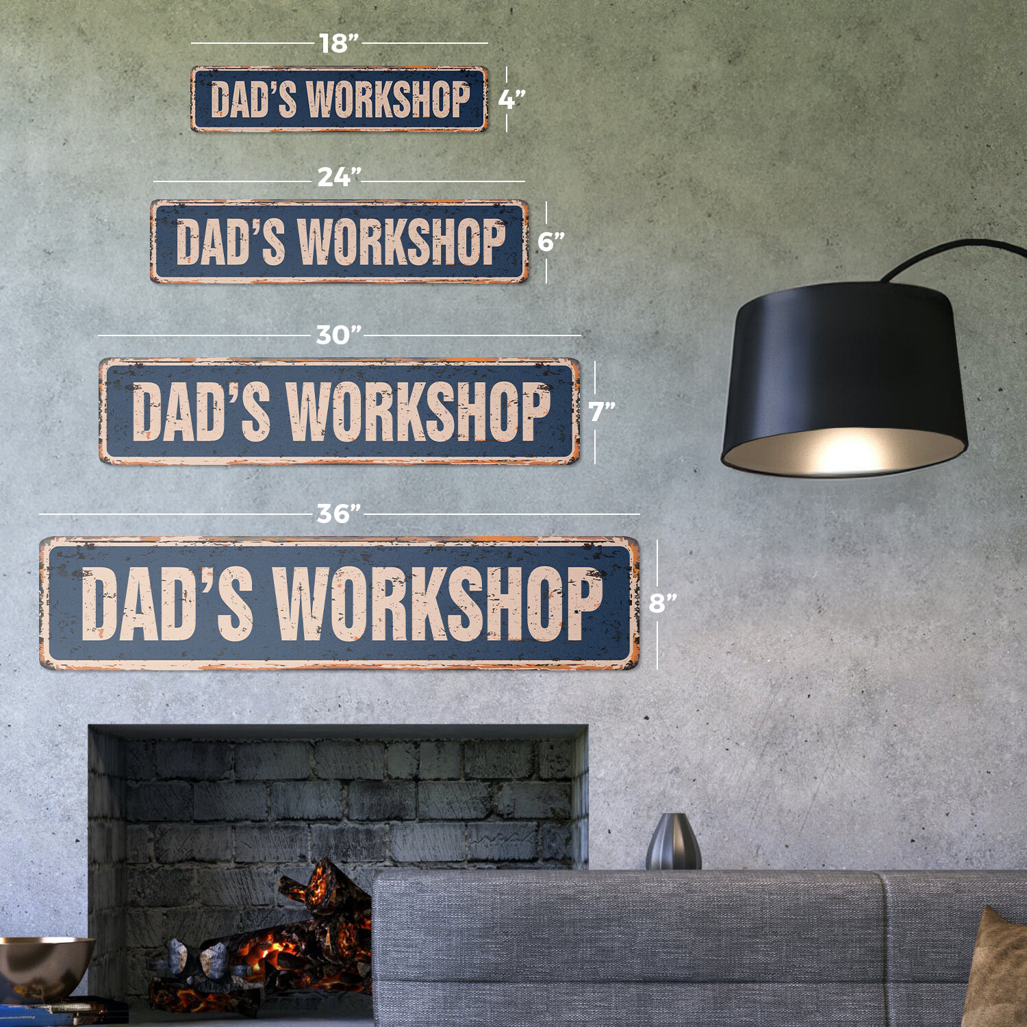 DAD’S WORKSHOP Vintage Street Sign dad dads wood shop garage| Indoor/Outdoor