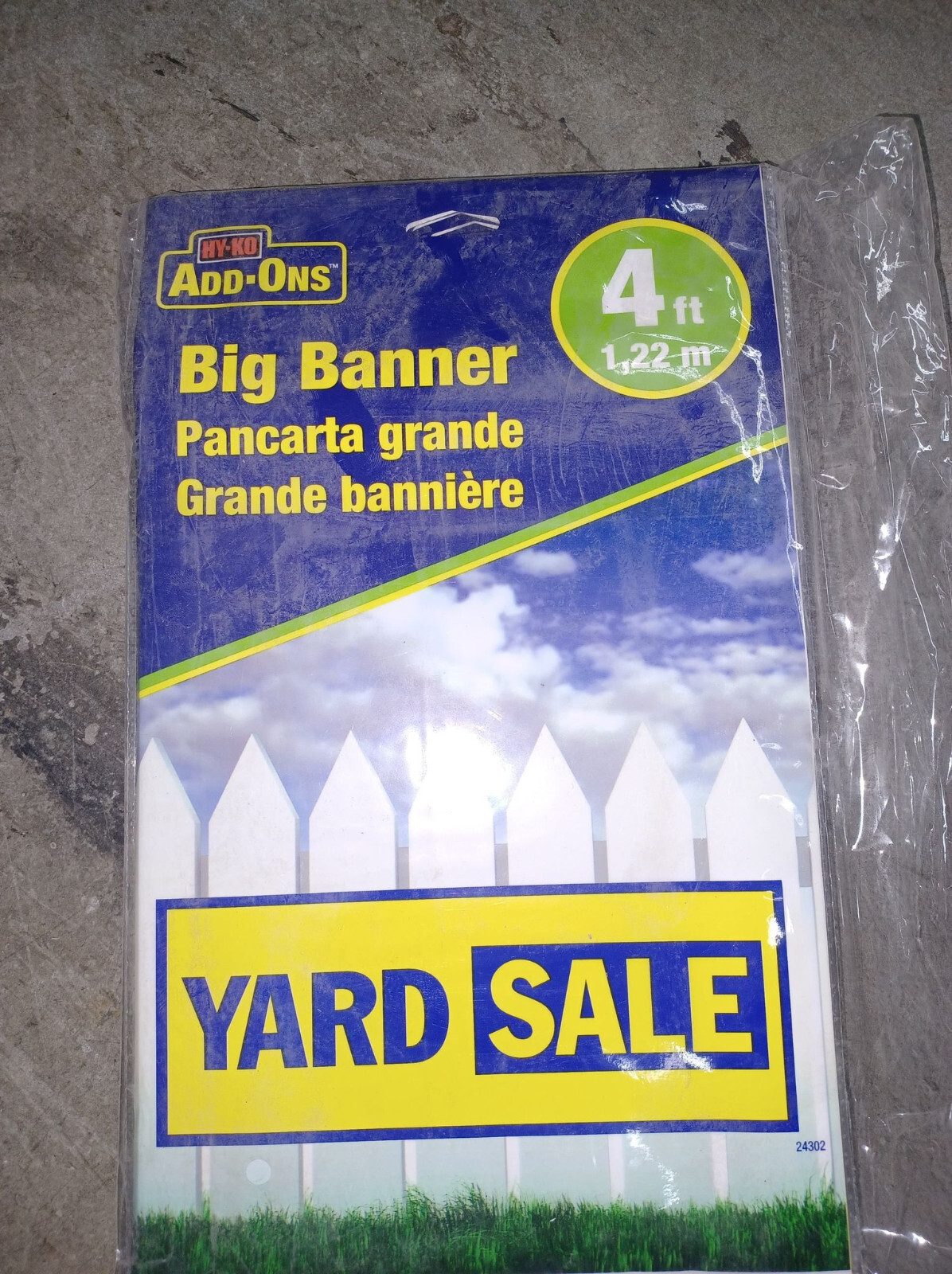 (3 Pack) HY-KO Products 24302 Yard Sale Banner, 48 in, Yellow/Blue, 5 units each
