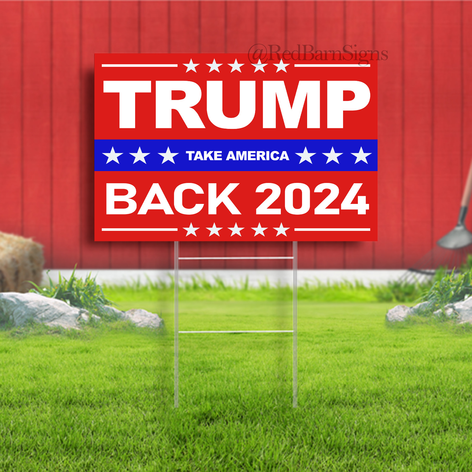 MAXDUCK Trump 2024 Decorative Signage 14″ x 11″ Plastic Yard Sign with Stakes…