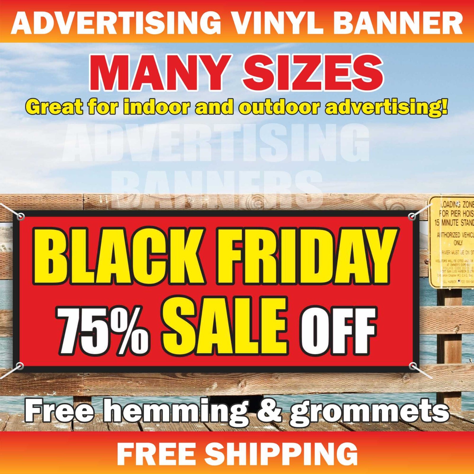 BLACK FRIDAY SALE Advertising Banner Vinyl Sign Clearance Discount Big Save %Off
