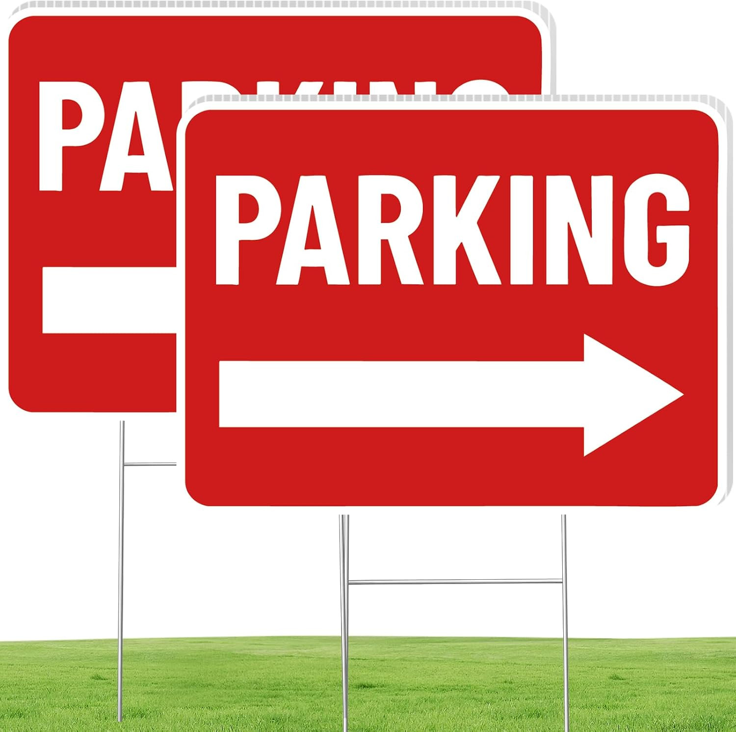 Parking Sign 2 Pack, 16″X12″ Parking Signs for outside Event, Double Sided Water