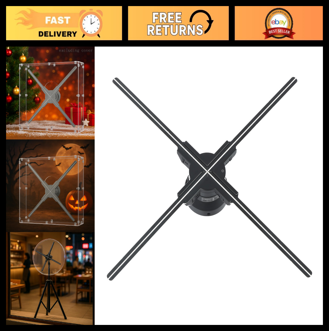 3D Hologram Fan with WiFi & Bluetooth Control, 22″ High Brightness Video Wall, R