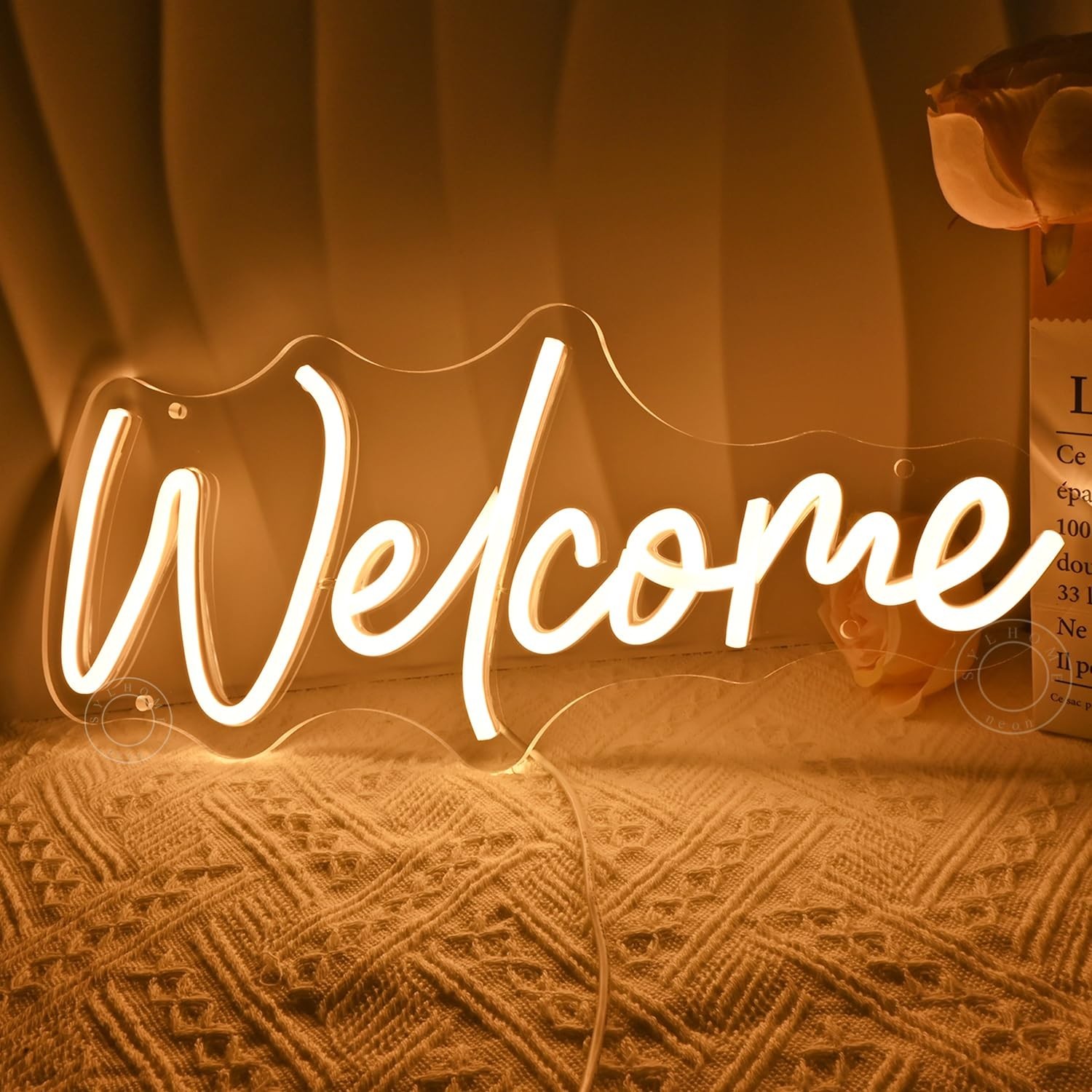 LED Neon Welcome Sign for Business, Store, Bar, Home Decor – USB Powered, 15.75”