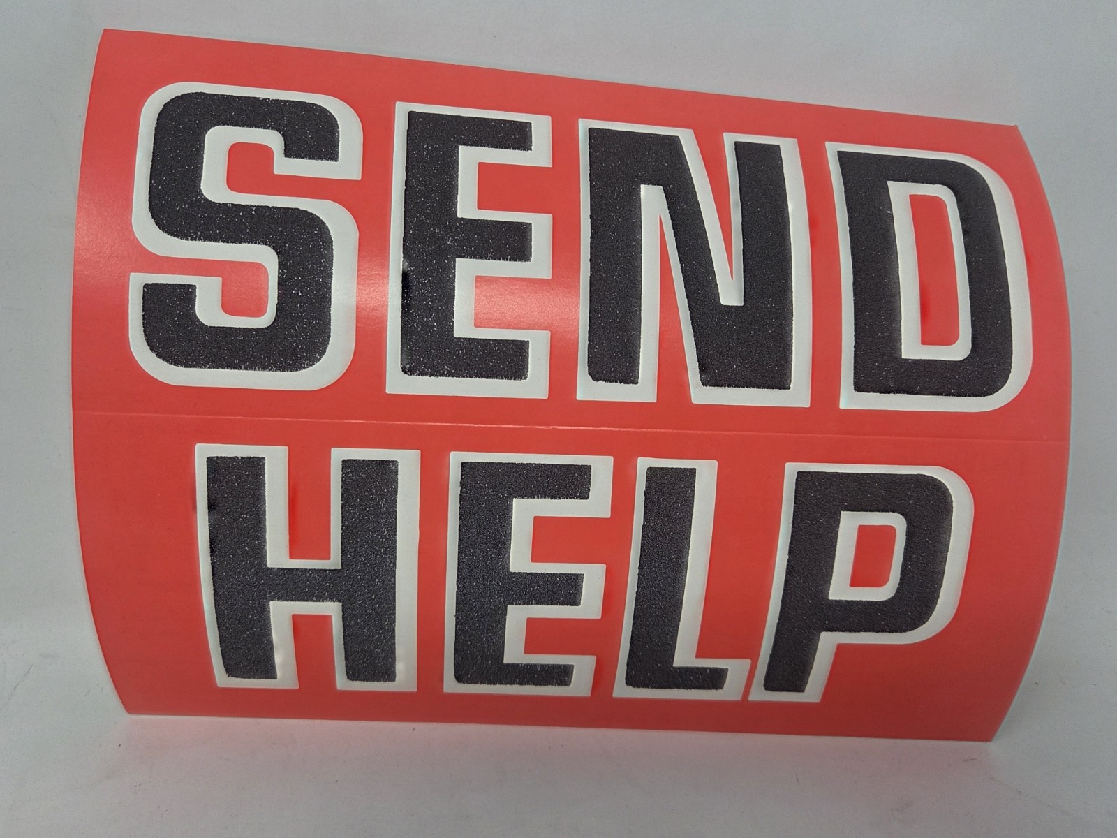 Lot of 3 “Send Help” 9″ x 7″ Signs -circa 1970s