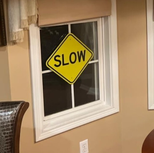 Slow Sign -12″x 12″ – .040 Aluminum Reflective Sign Rust Free Aluminum-UV Yellow