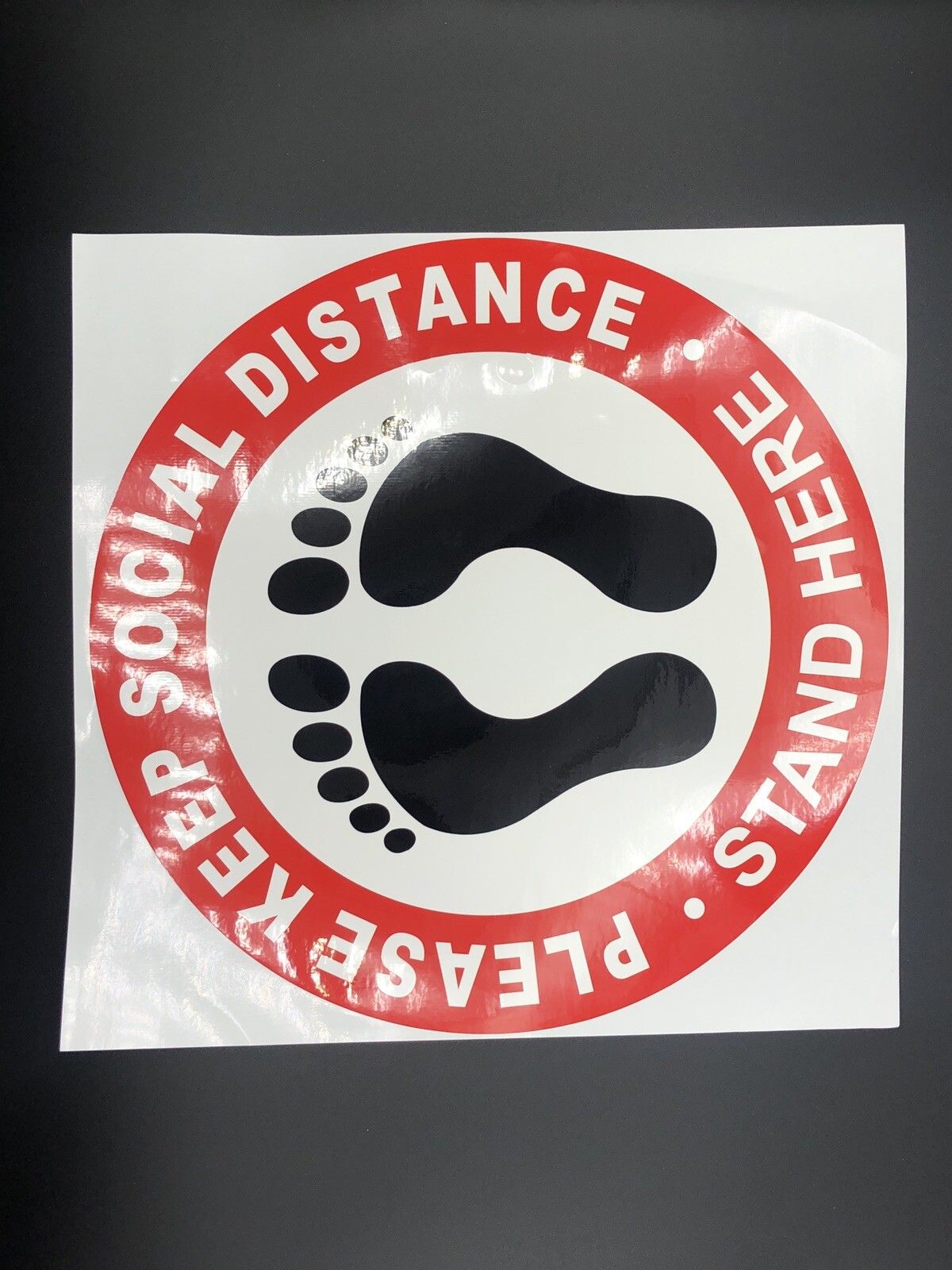 5X Social Distancing Floor Decal Sticker Waterproof Vinyl Ground Sign Red US