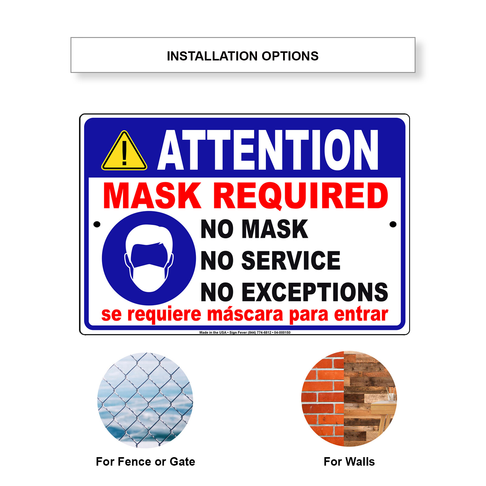 Attention Mask Required Alert For Your Safety Door Or Window Aluminum Metal Sign