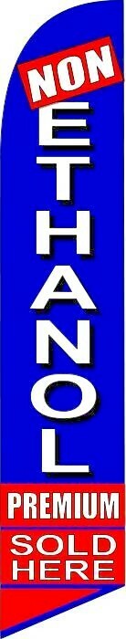 NON ETHANOL PREMIUM FUEL GAS STATION Banner Feather Swooper Flutter Flag