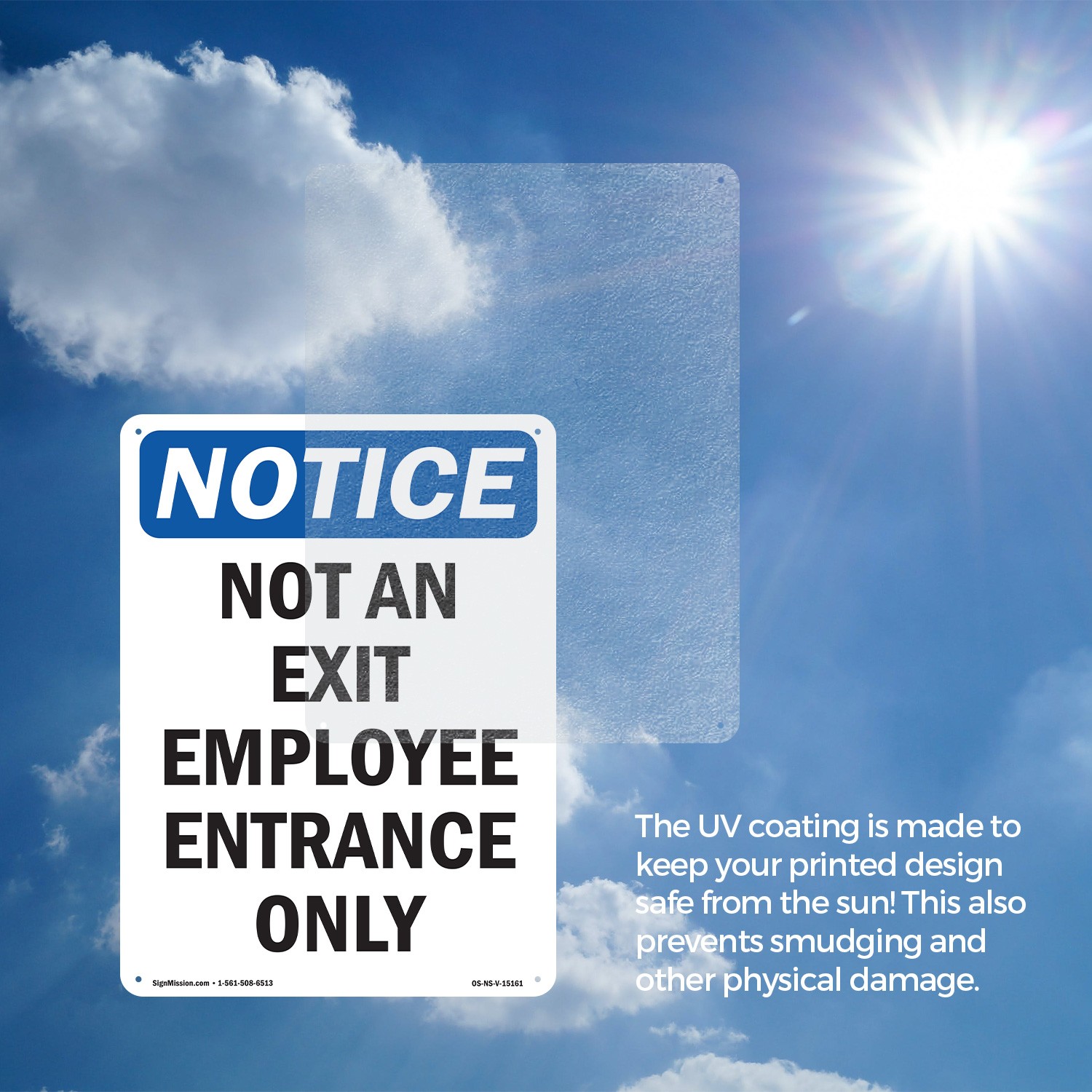 Not An Exit Employee Entrance Only OSHA Notice Sign Metal, Decal – 5 or 10 Pack