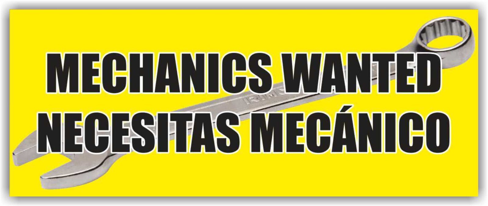 MECHANICS WANTED Advertising Banner Vinyl Mesh Sign NECESITAS MECÁNICO Garage