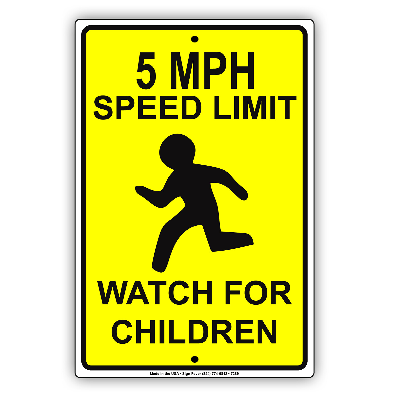 5 Mph Speed Limit Watch For Children Aluminum Metal Sign