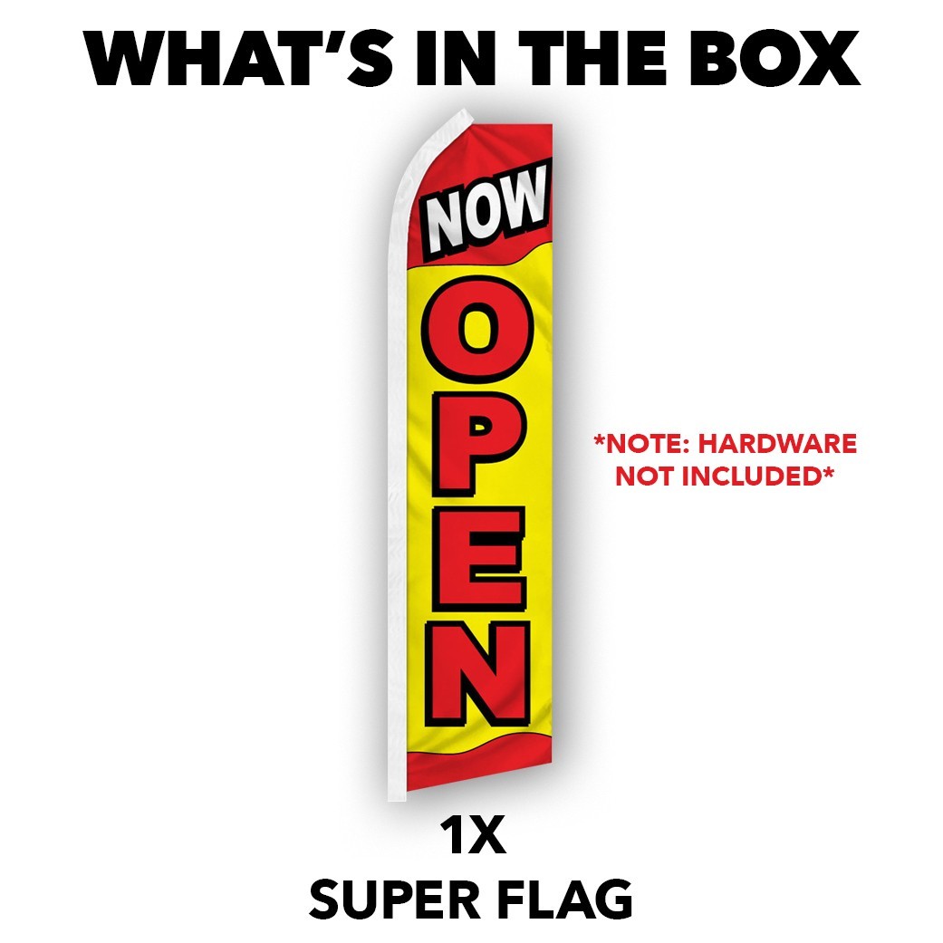 Now Open Advertising Swooper Feather Flutter Flag Open Now YW/RD