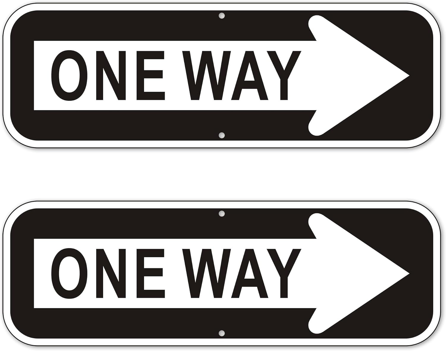 One Way Sign, (2 Pack) One Way Signs Reflective with Right Arrow for Outdoor Str