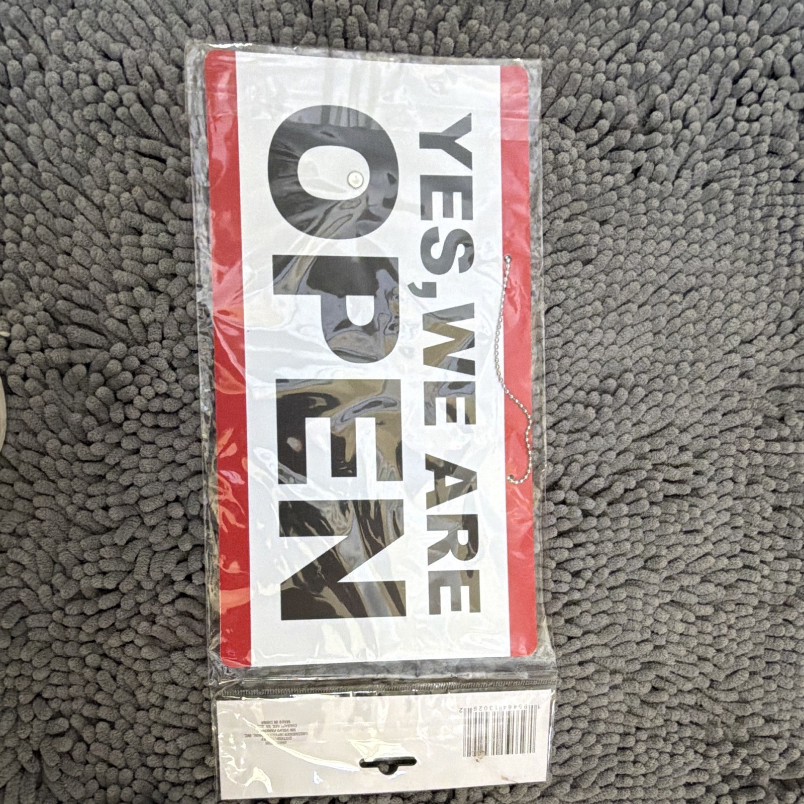 Jot Double-Sided Hanging Open/Closed Door Sign, Red Business Hours/Status