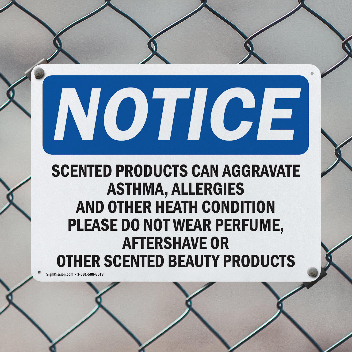 (2 Pack) Scented Products Can Aggravate Asthma Allergies OSHA Notice Sign Decal
