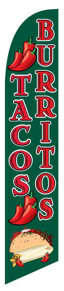 Tacos Burritos Flag Flutter Feather Banner Swooper Windless