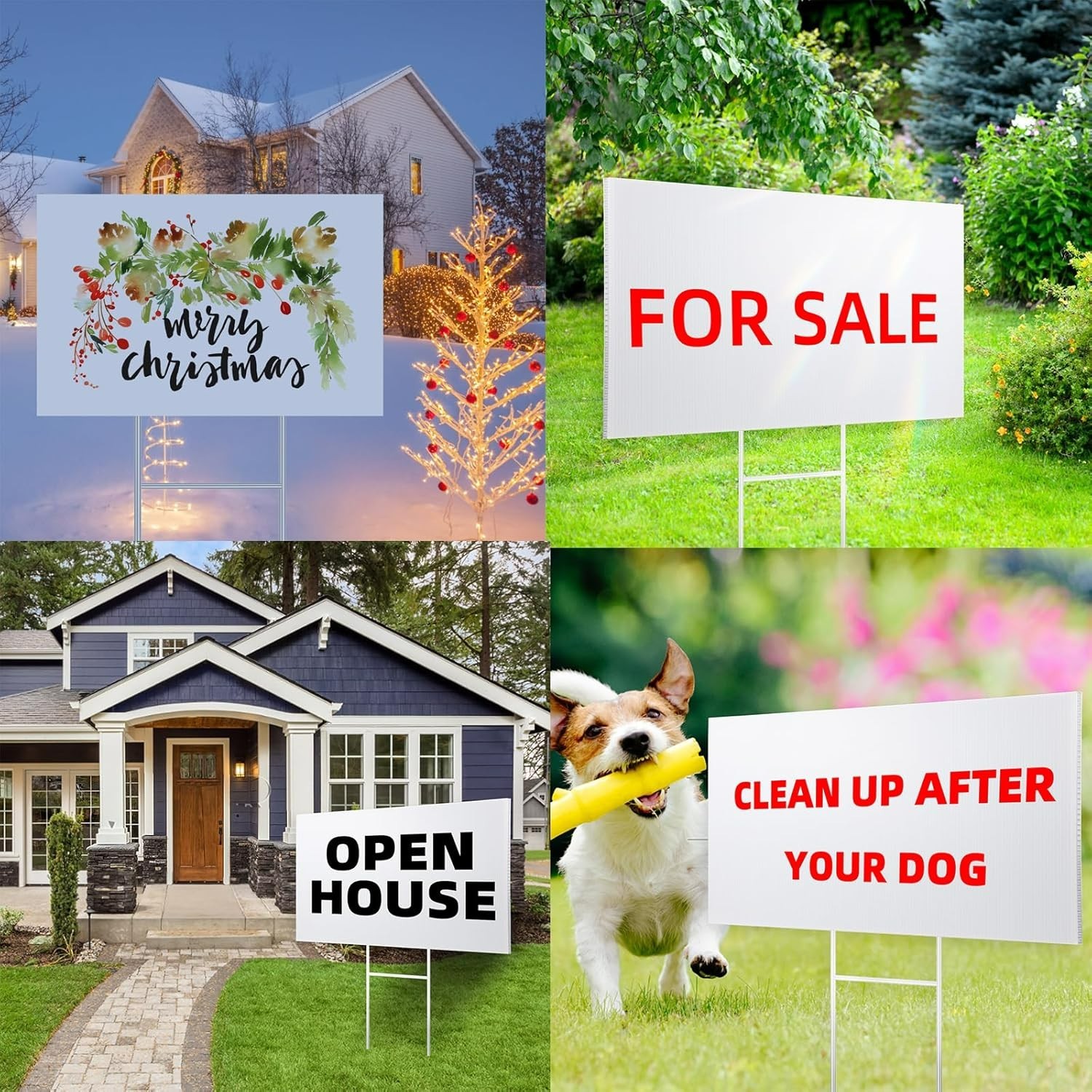 Easy Install Custom Blank Yard Signs 17×12 in White – Perfect for Any Occasion