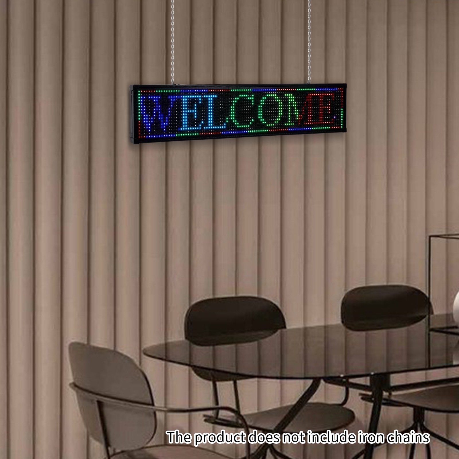 39.4×7.5″ LED Scrolling Sign Programble Digital Advertising 7Color Display Board