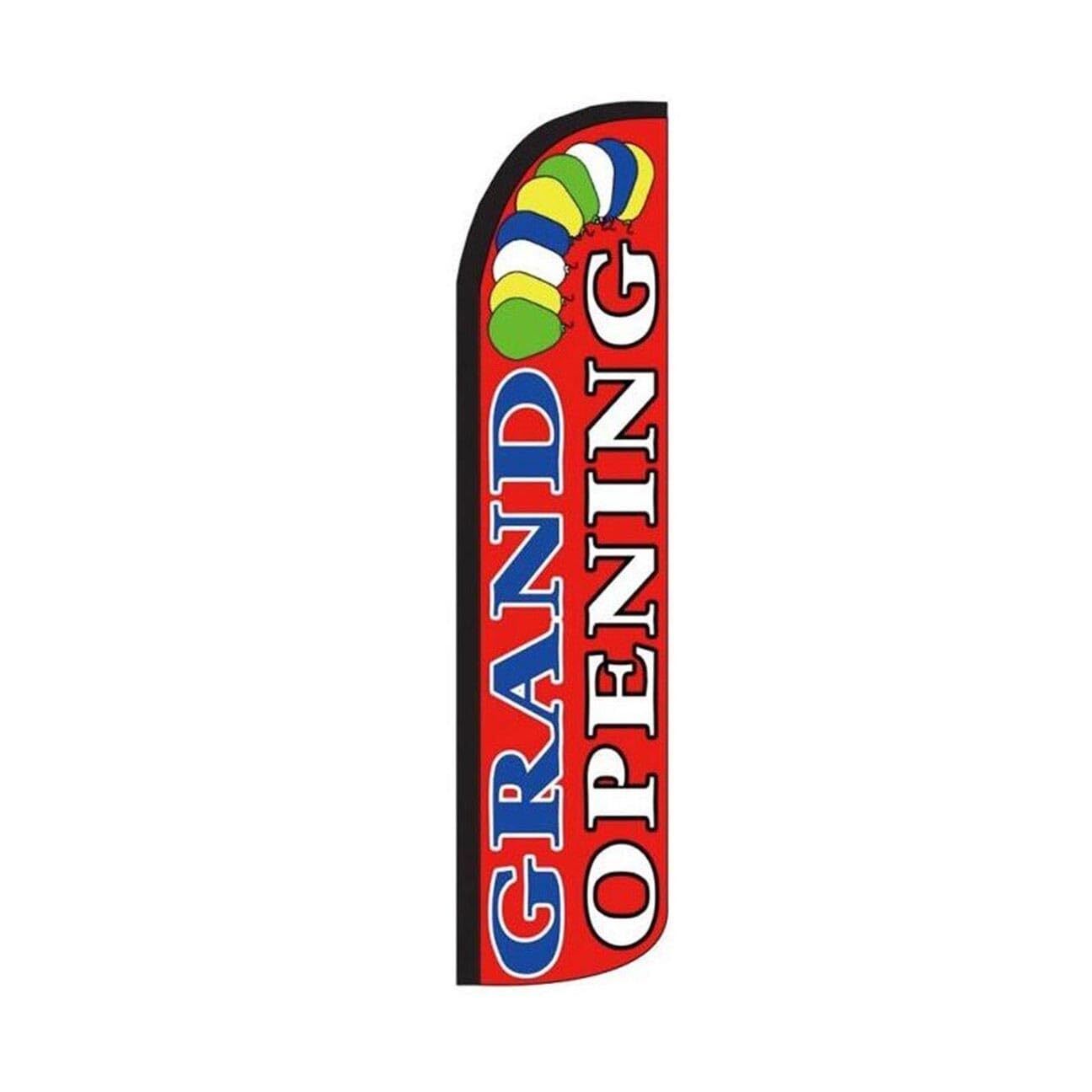 Grand Opening Balloons Swooper Flutter Feather Flag | 3ft W x 11.5ft Tall