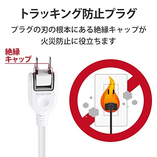 ELECOM Power Strip with Individual Switches Energy Saving Swivel Plug Side