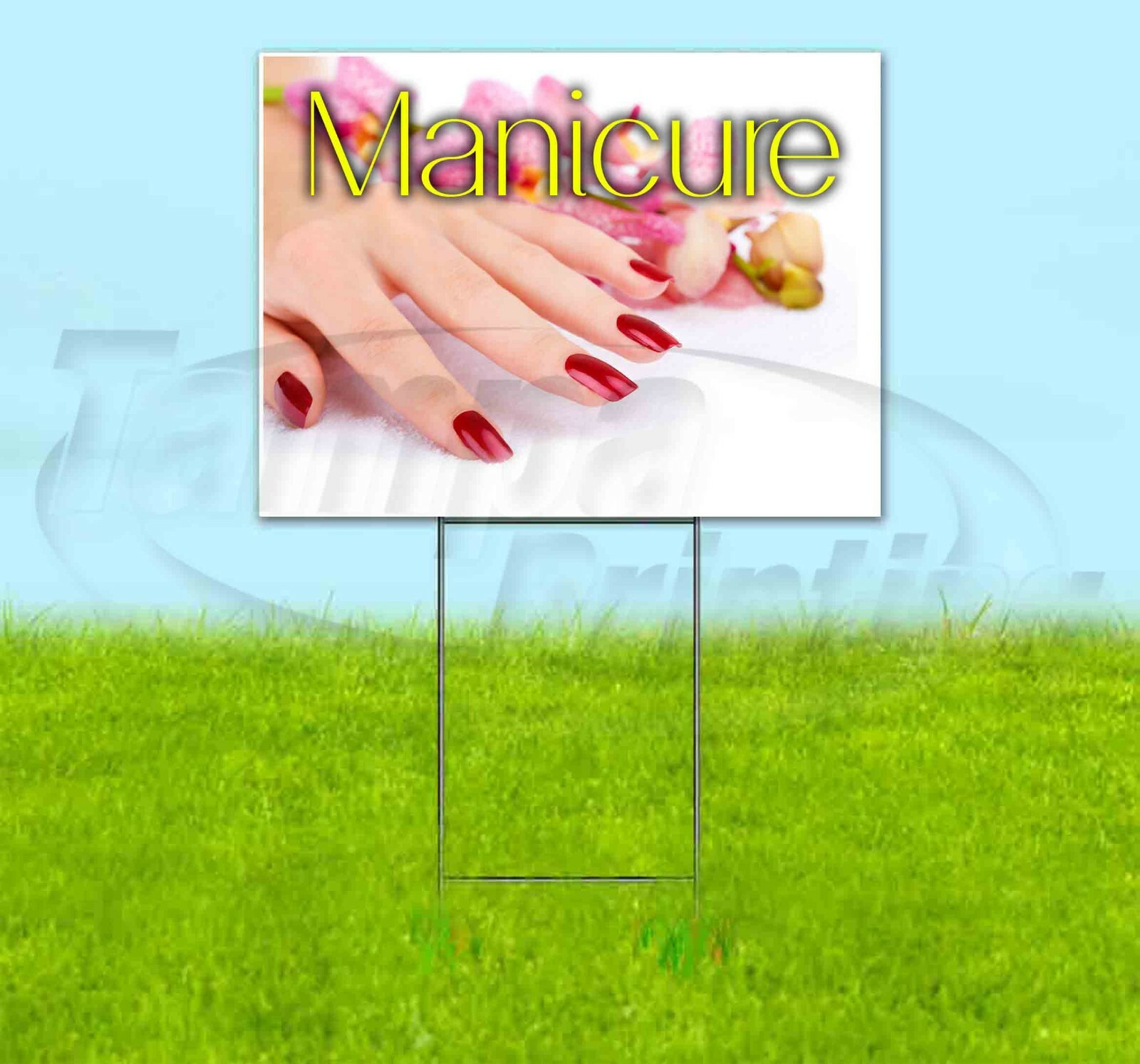 MANICURE 18×24 Yard Sign Corrugated Plastic Bandit Lawn Business USA NAILS