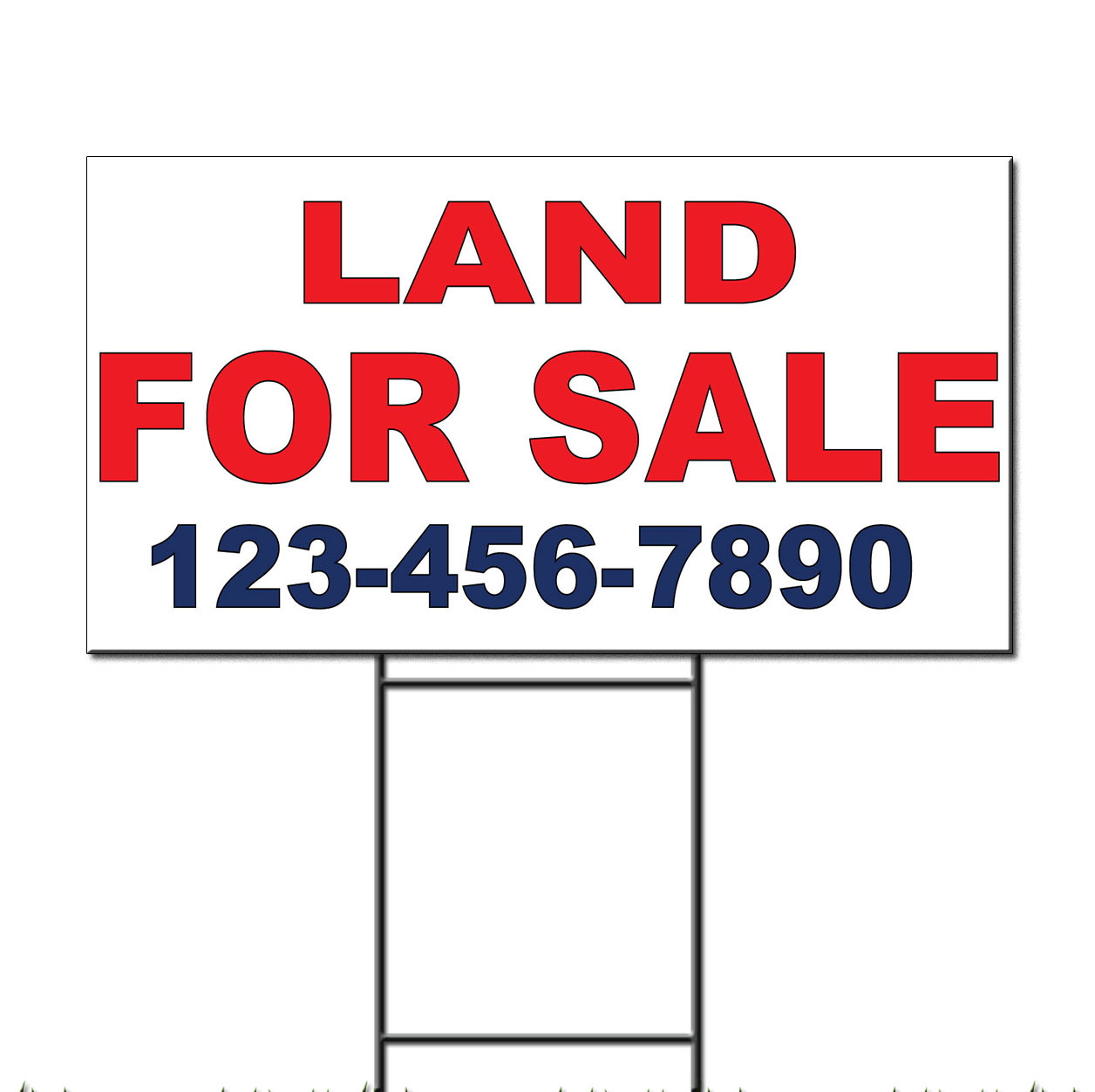Land For Sale Phone Custom Red Blue Custom Plastic Yard Sign /Free Stakes