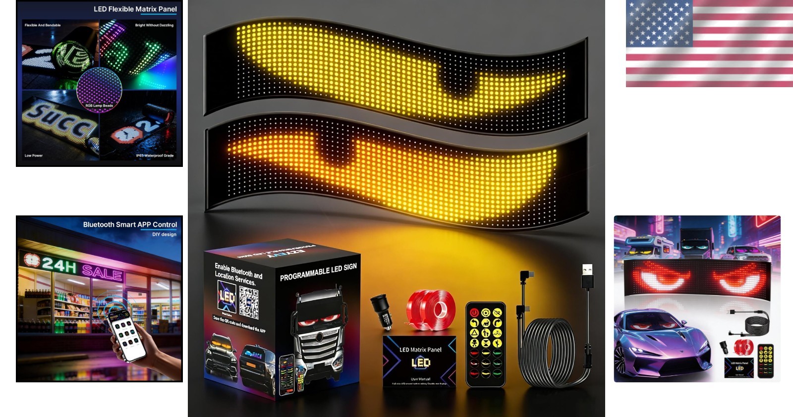 Customizable Bluetooth LED Sign 2026 – 2-Pack Scrolling Display for Promotions