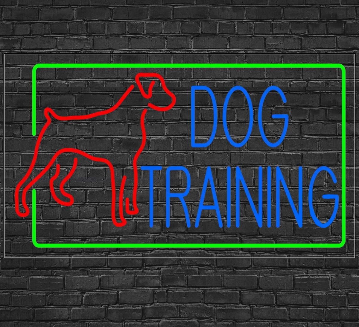 Dog Training Sign for Window/Wall Displays | LED Flex Neon | 37″W x 20″H x 1″D
