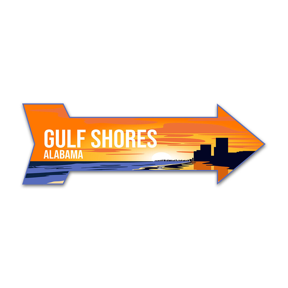 Arrow Shape Plus Gulf Shores, Alabama 12×4″ Wall or Door Sign